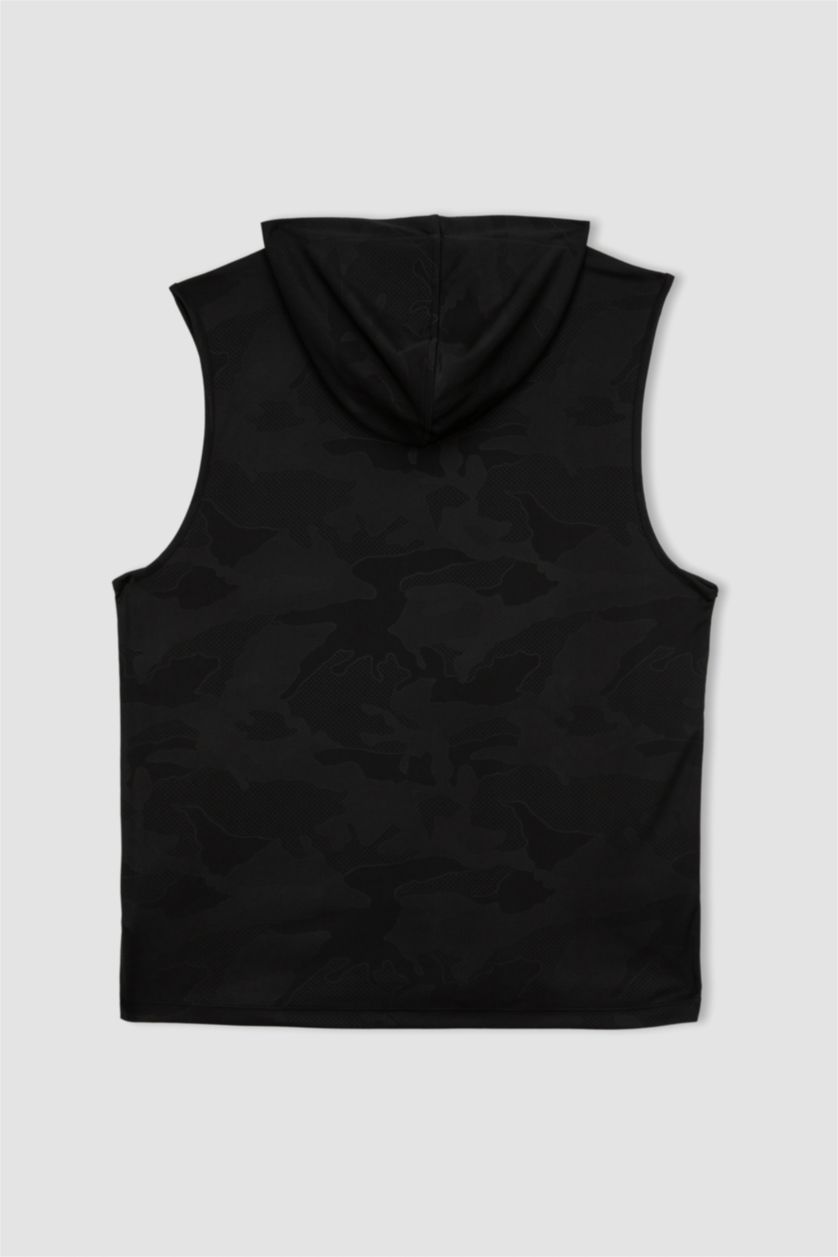 MAN Black Standard Fit Hooded Short Sleeve Chicago Bulls Licensed Tank Top