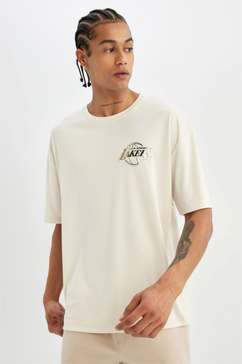 MAN Stone NBA Los Angeles Lakers Licensed Crew Neck T-Shirt