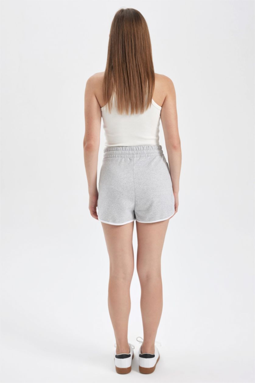 Kadın Gri Melanj Regular Fıt Şort