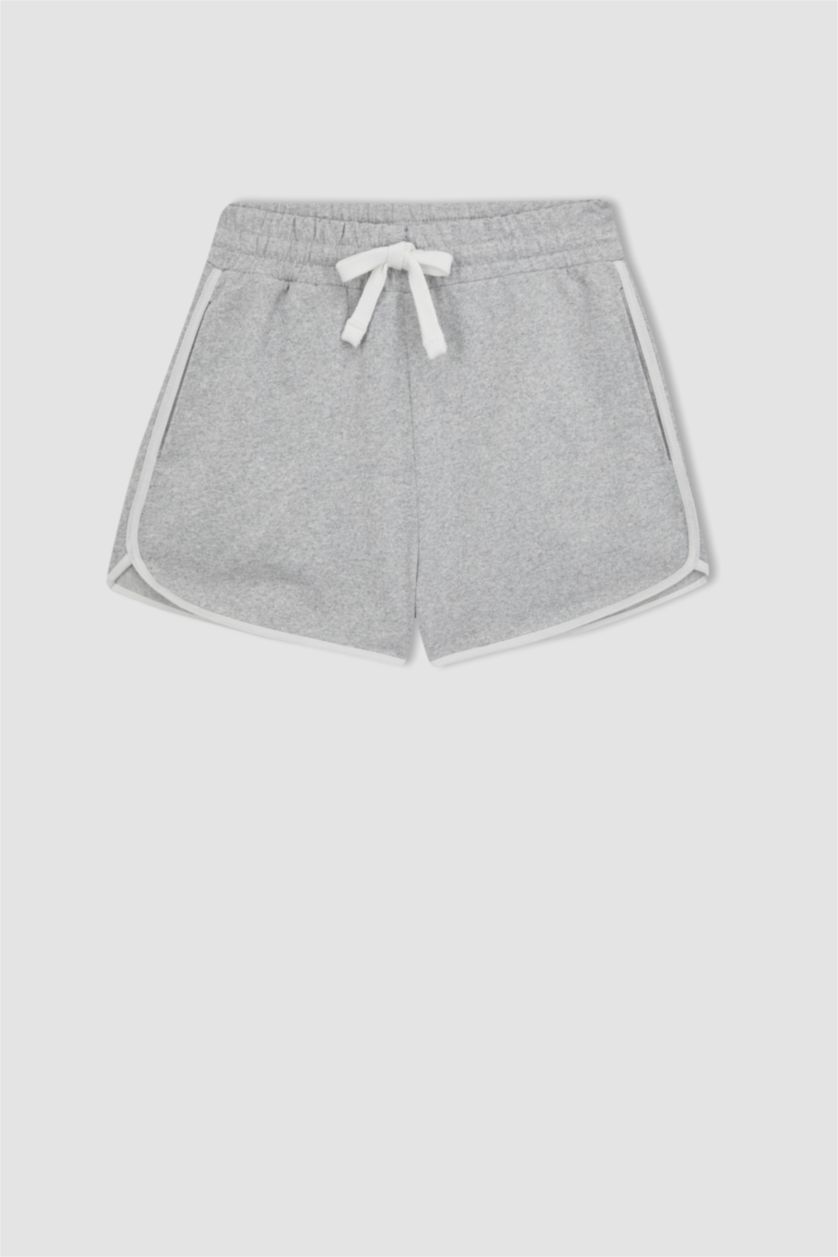 Kadın Gri Melanj Regular Fıt Şort