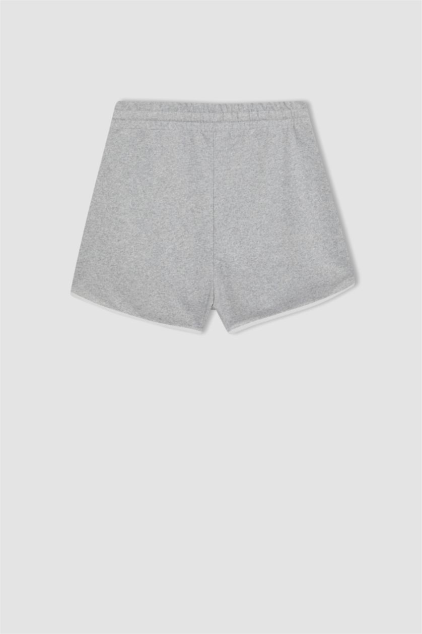 Kadın Gri Melanj Regular Fıt Şort