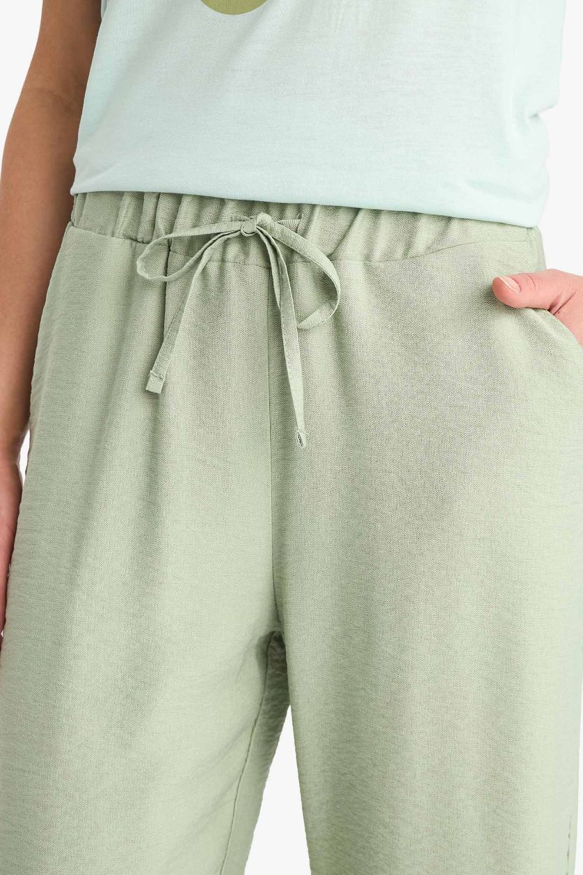 WOMAN Green Straight Leg Capri Pants