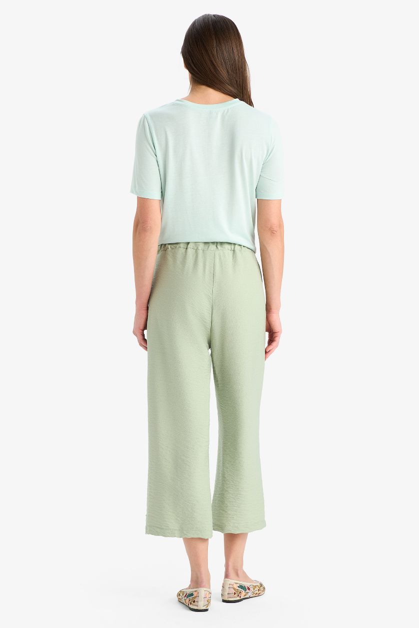 WOMAN Green Straight Leg Capri Pants