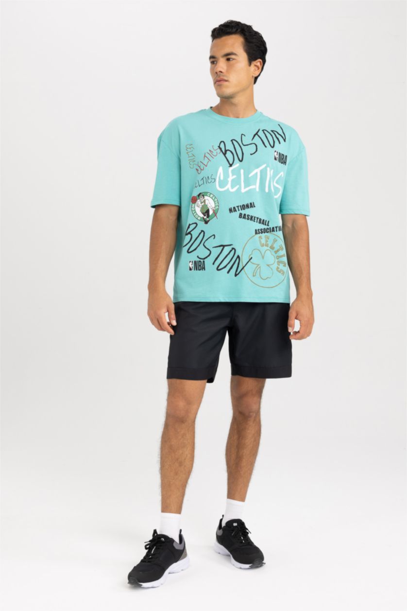 MAN Light Green Boston Celtics Licensed Crew Neck T-Shirt