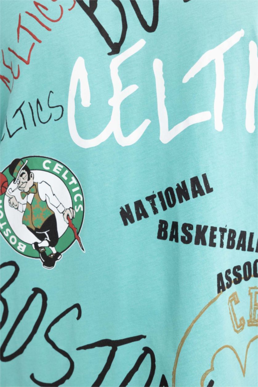 MAN Light Green Boston Celtics Licensed Crew Neck T-Shirt