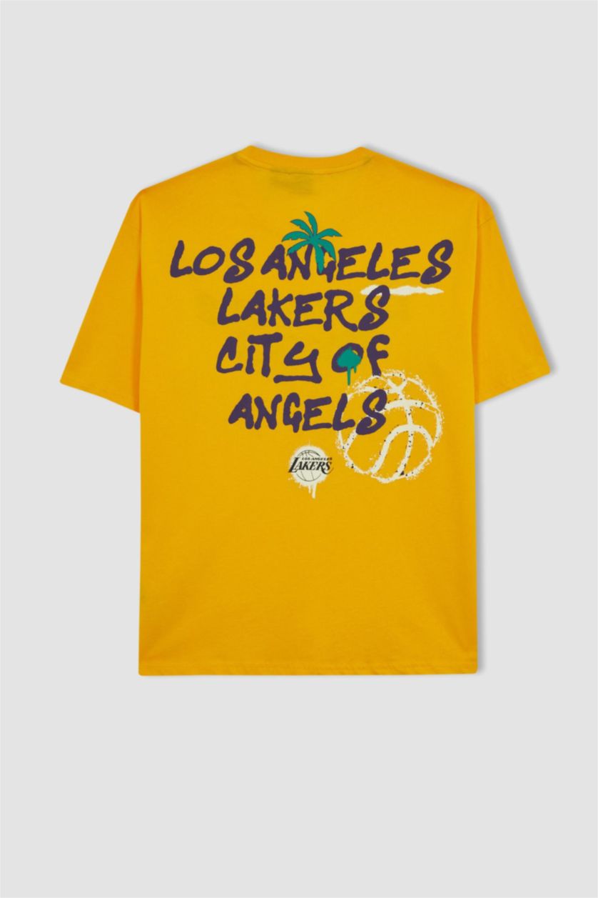 MAN Yellow NBA Los Angeles Lakers Licensed Crew Neck T-Shirt