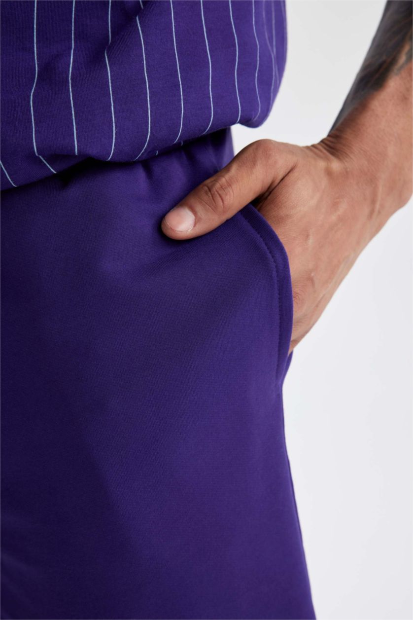 MAN Dark Purple DeFactoFit NBA Los Angeles Lakers Standard Fit Shorts