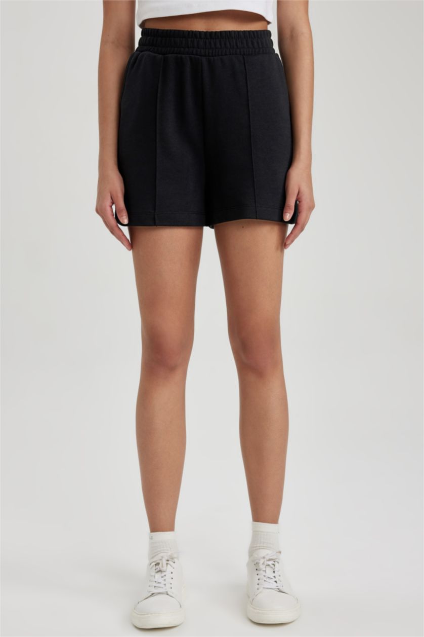 نساء أسود شورت من قماش سميك