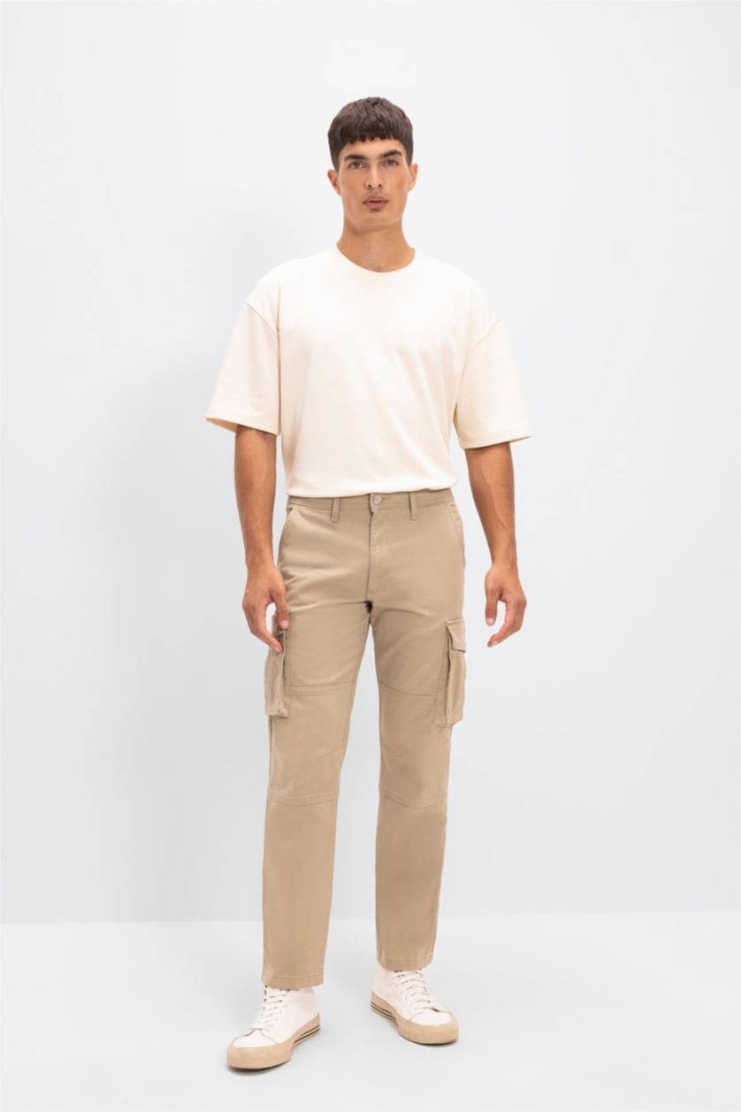 Ерлер Сұр кең аяқ габардин тұрақты етек Шалбар