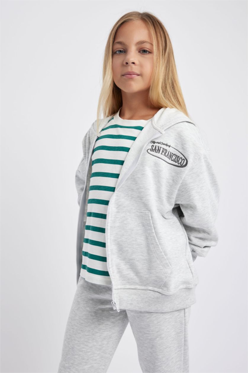 Girls & Teens Grey Melange 2 piece jogger Set