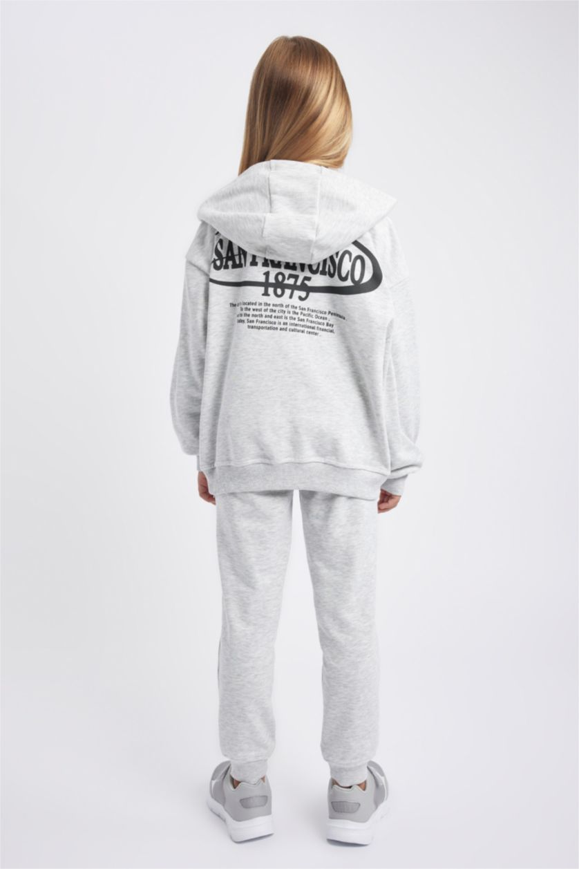 Girls & Teens Grey Melange 2 piece jogger Set