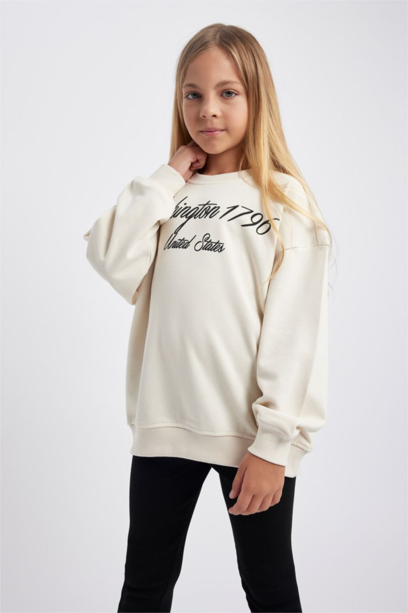 FILLES Beige Clair Ensemble Coupe Oversize Pour Fille - 2 Pièces