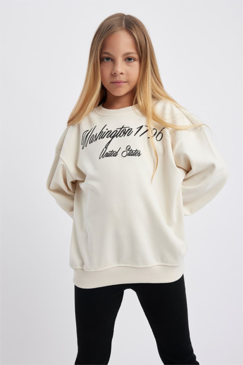 FILLES Beige Clair Ensemble Coupe Oversize Pour Fille - 2 Pièces