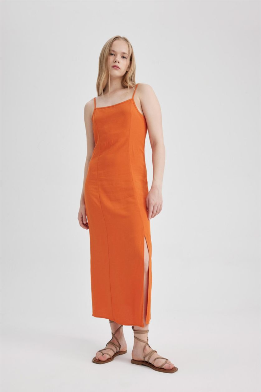 women's linen maxi dress Verlaine White Linen Blend Maxi Dress main image 0