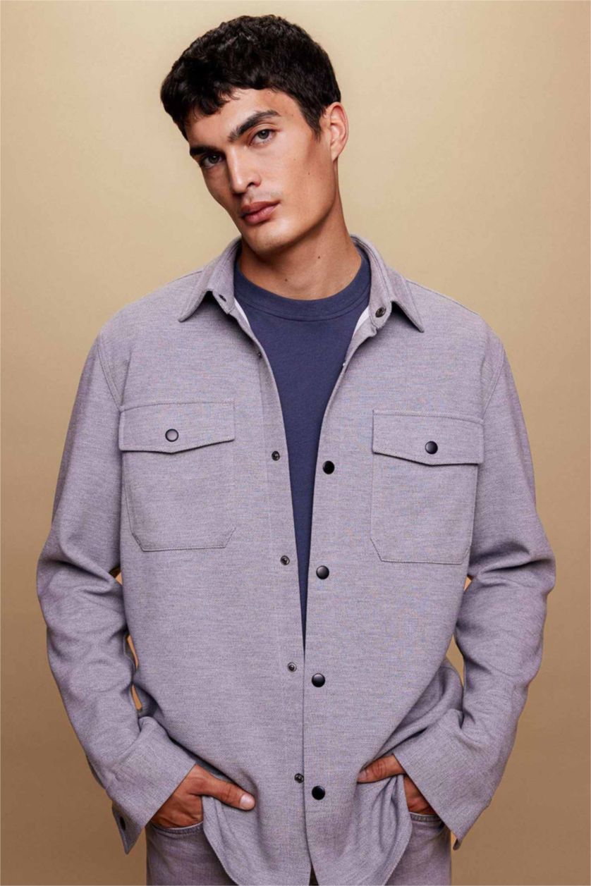 MAN Grey Regular Fit Overshirt