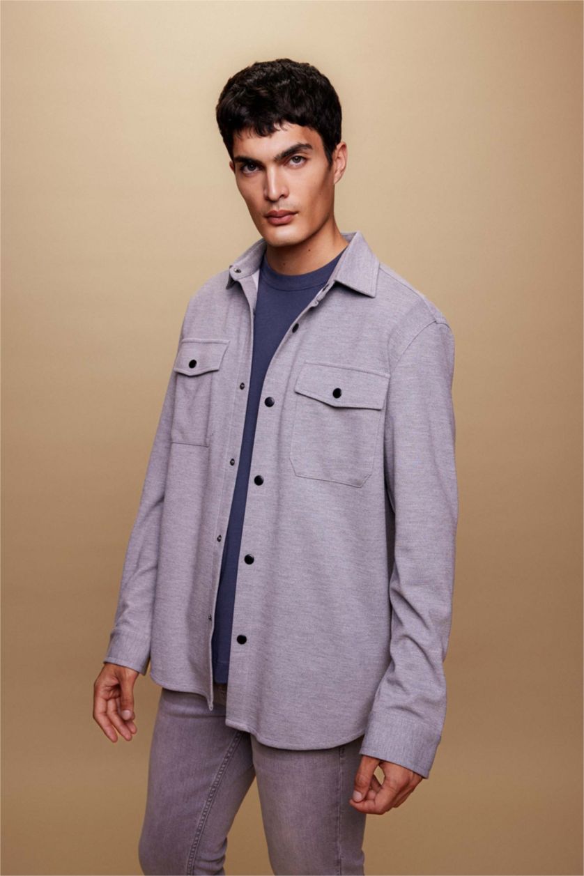 MAN Grey Regular Fit Overshirt