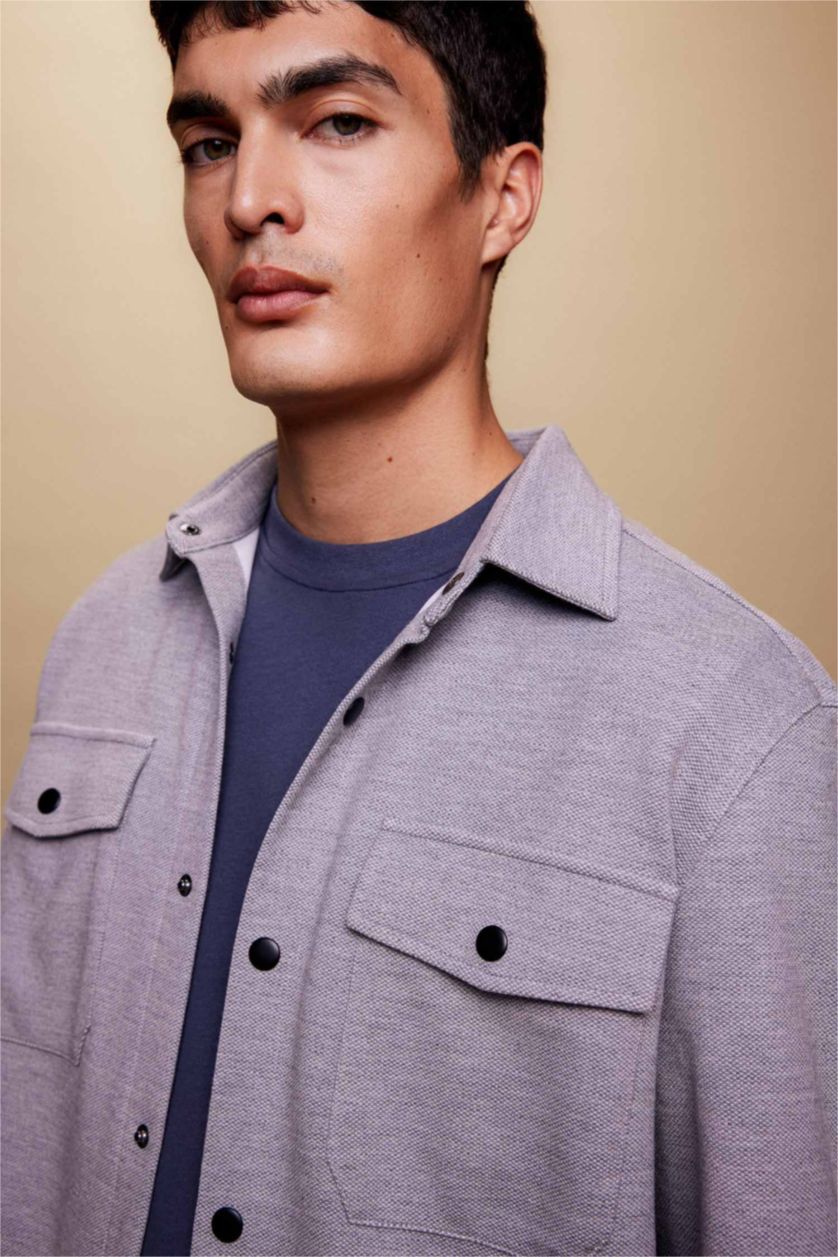 MAN Grey Regular Fit Overshirt