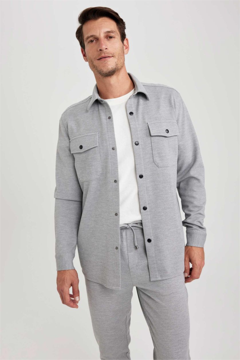 MAN Grey Regular Fit Overshirt