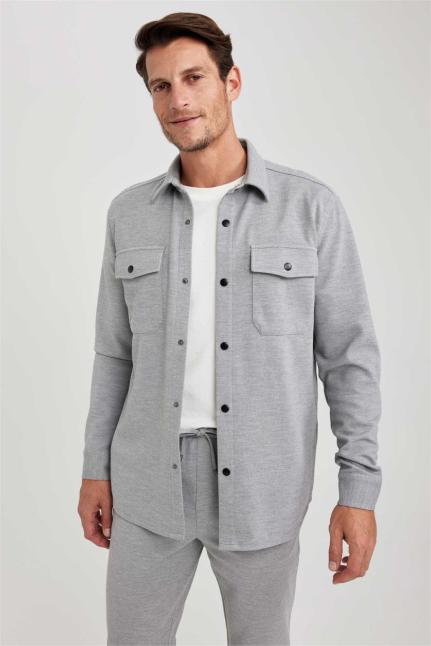 MAN Grey Regular Fit Overshirt