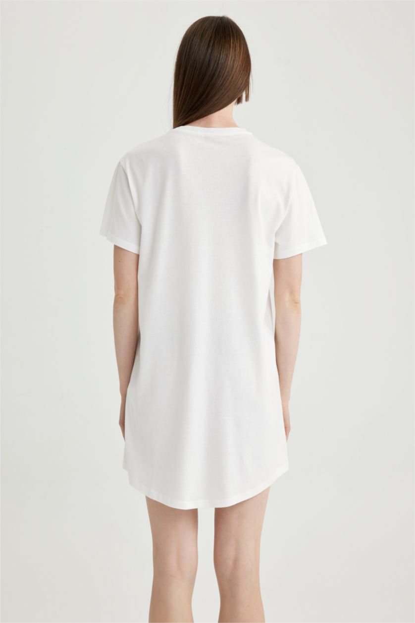 FEMME Écru Robe En Tricot Col rond