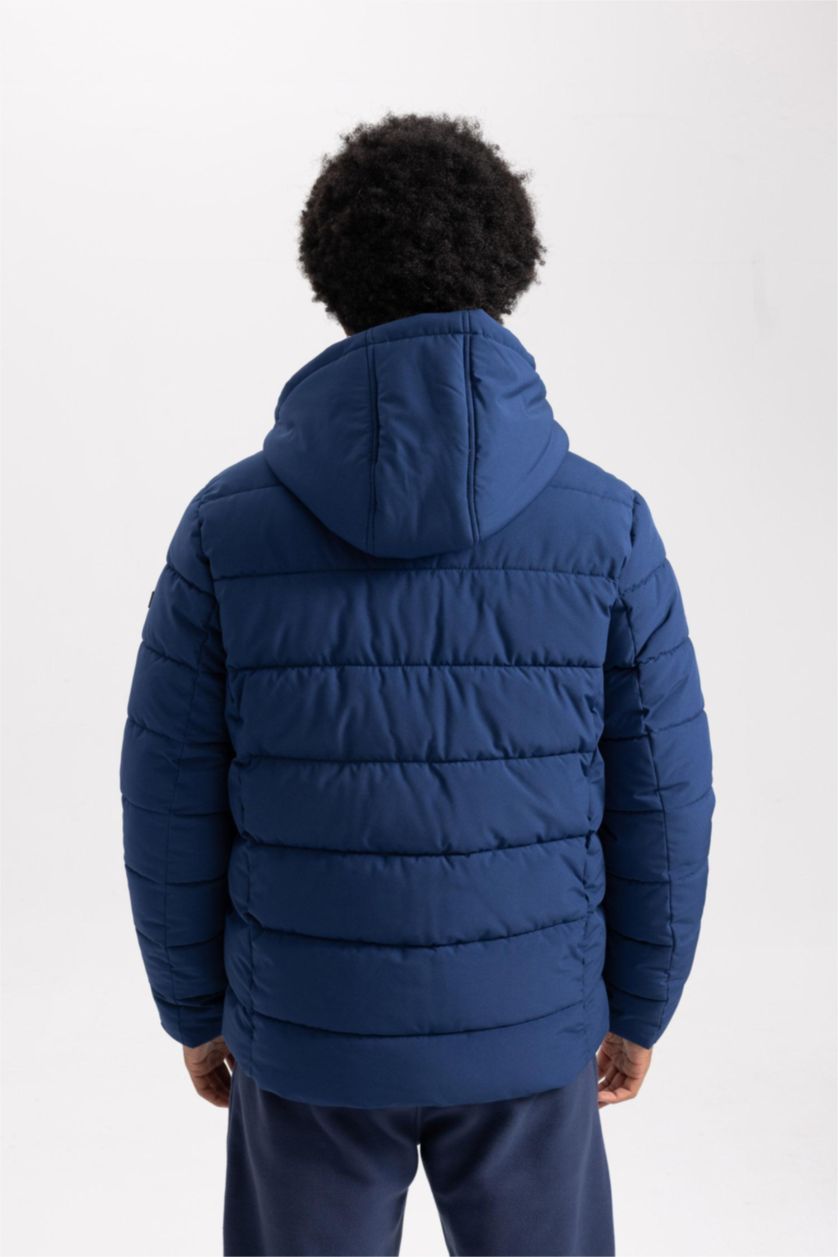 MAN Indigo DeFactoFit Water Repellent Slim Fit Hooded Heated Jacket