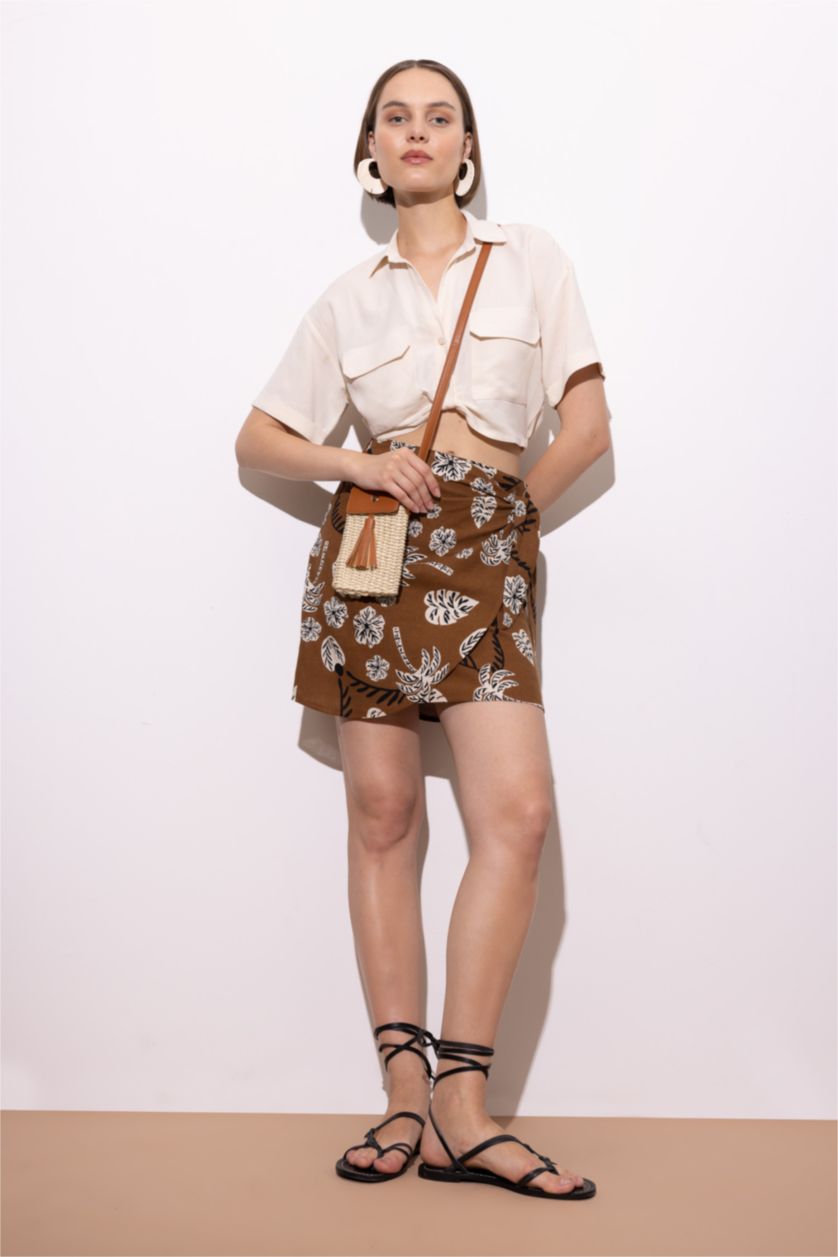 Woman Ecru Regular Fit Linen Blend Shirt