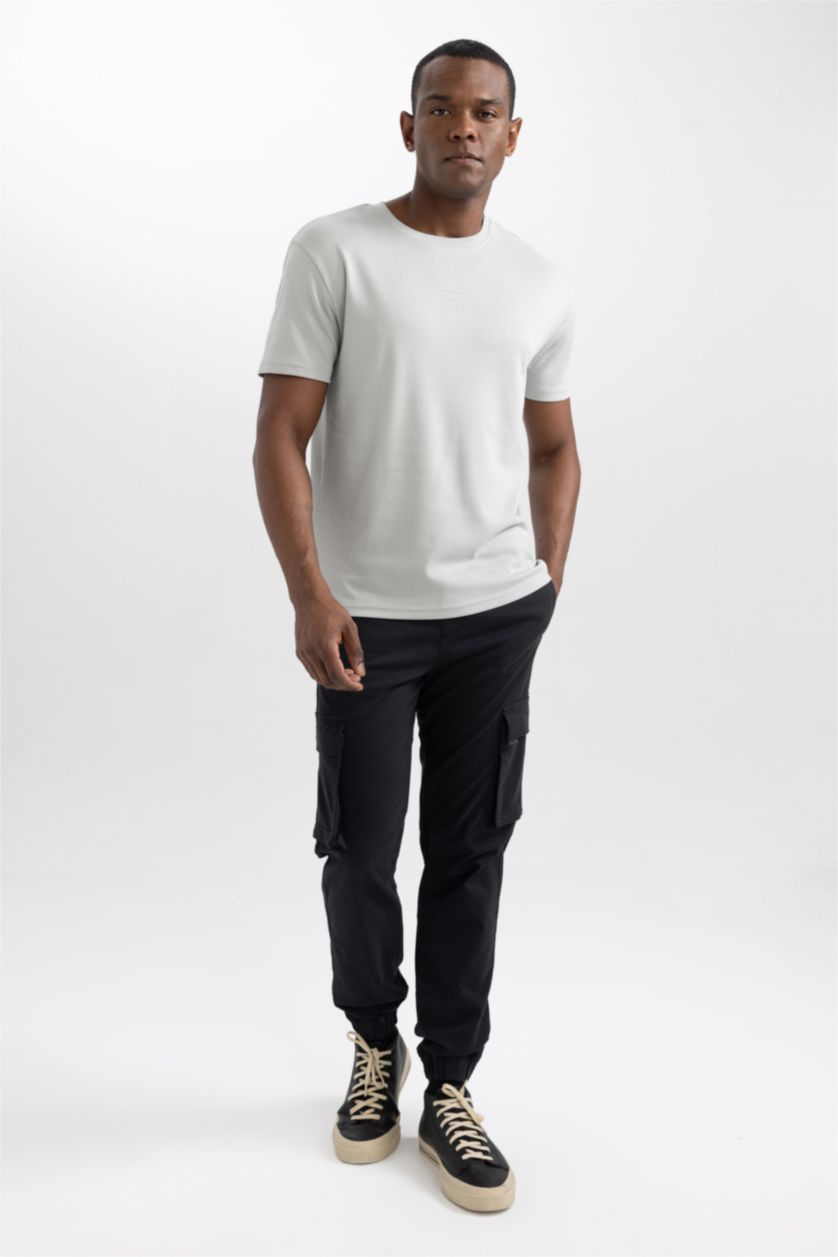 رجالي رمادي فاتح Regular Fit Short Sleeve T-Shirt