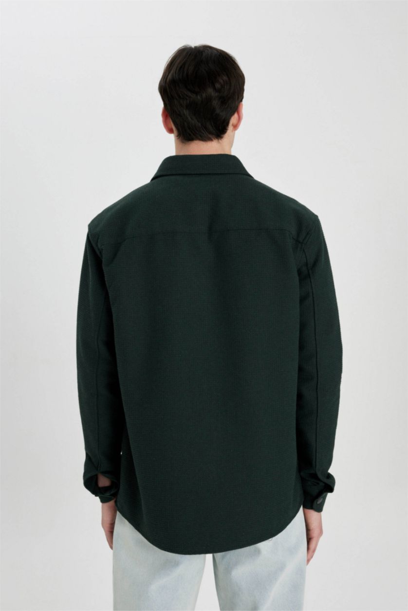 MAN Green Relax Fit Long Sleeve Shirt Jacket