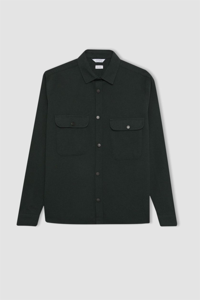 MAN Green Relax Fit Long Sleeve Shirt Jacket