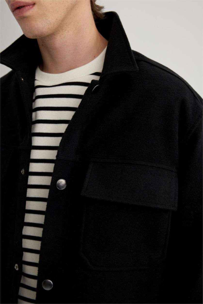 رجال أسود Relax Fit Woodcutter Overshirt