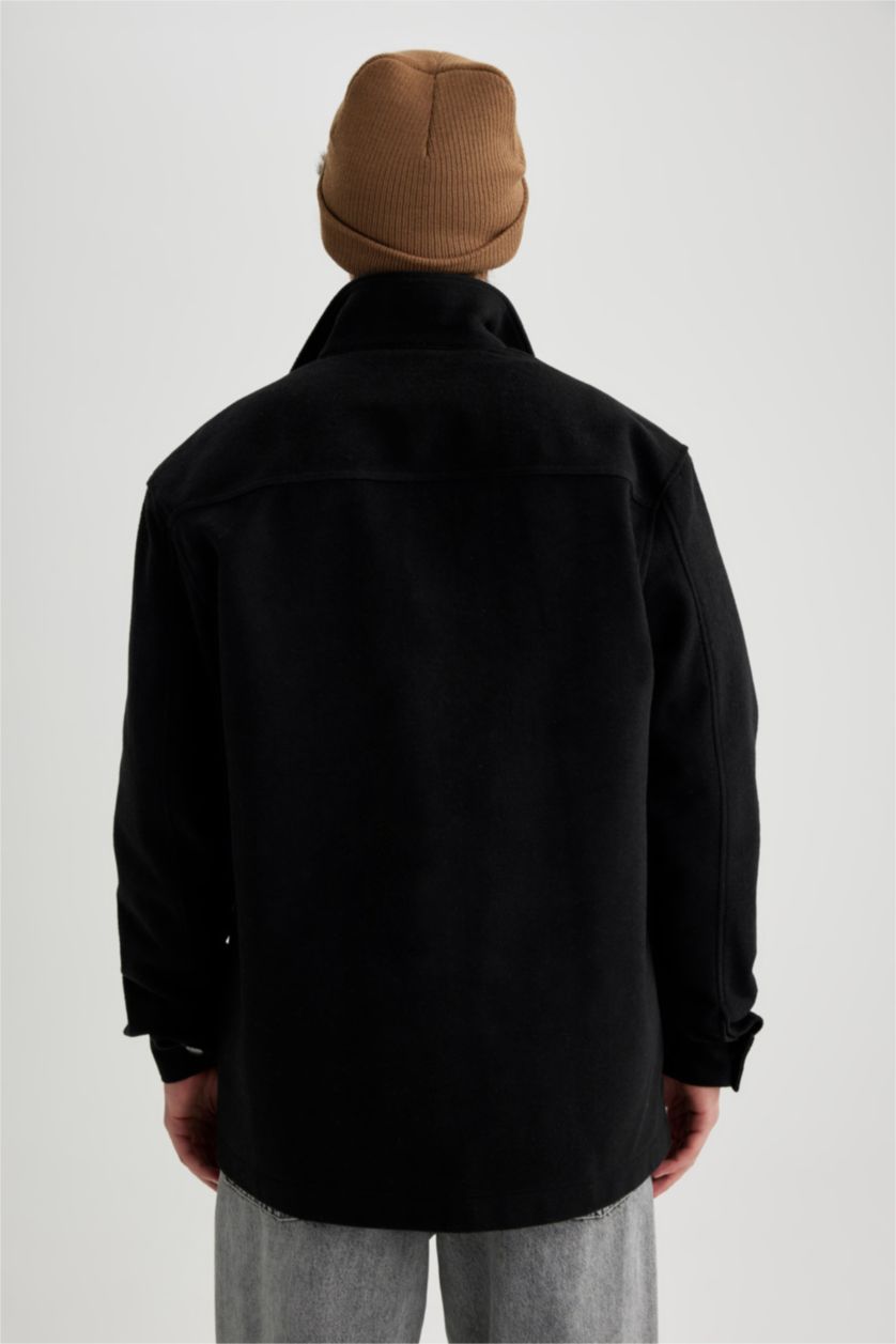 رجال أسود Relax Fit Woodcutter Overshirt