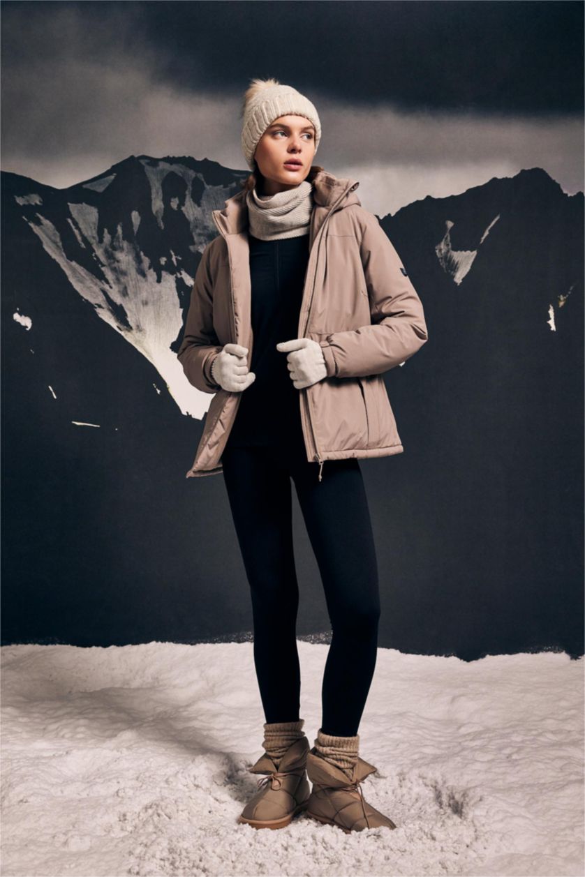 Kadın Vizon Su Geçirmez Fermuarlı Mont