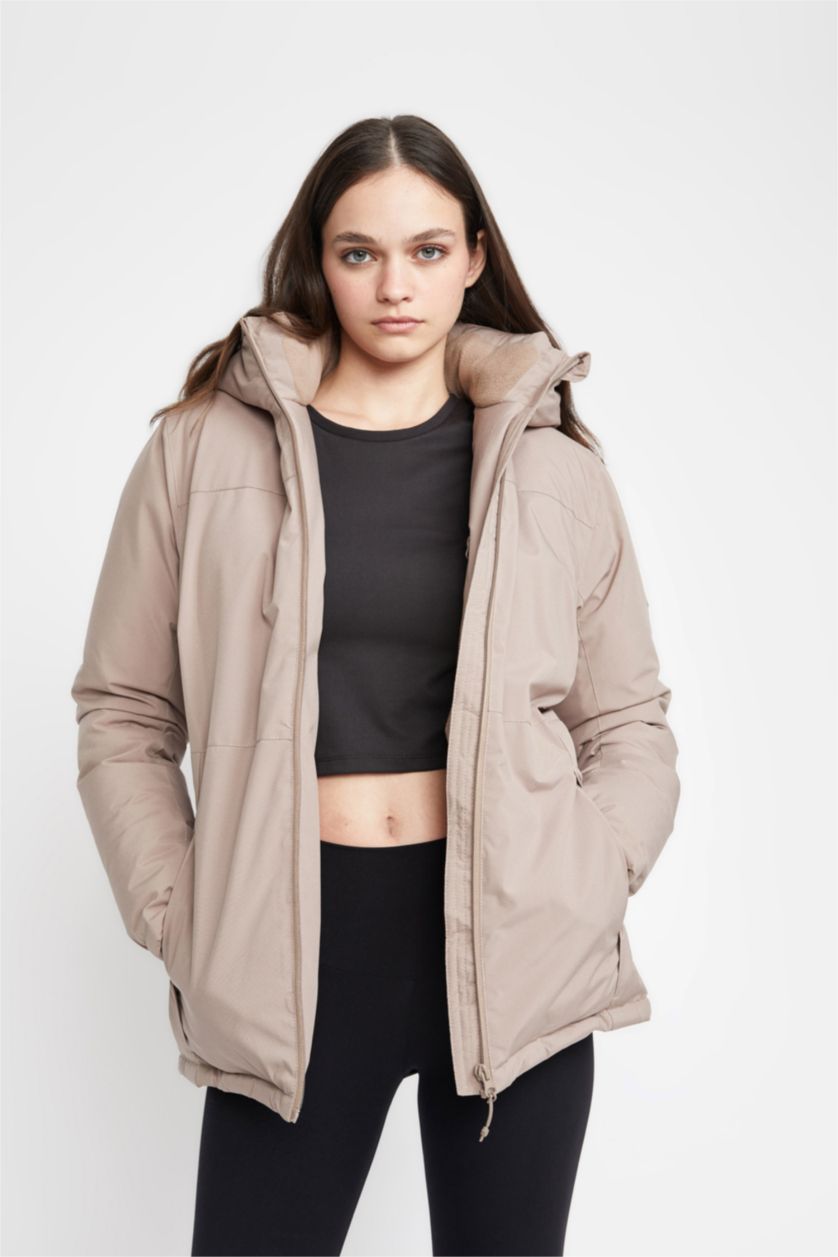 Kadın Vizon Su Geçirmez Fermuarlı Mont