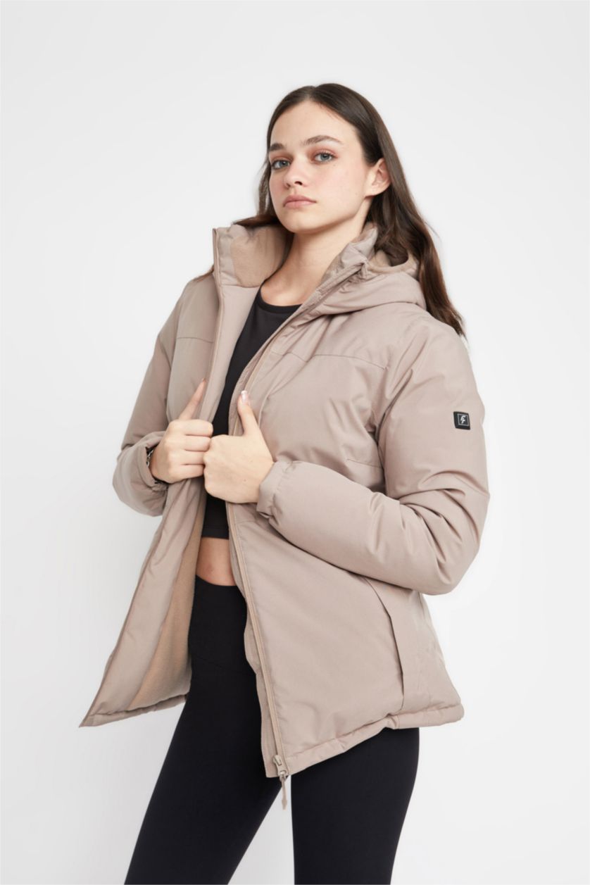 Kadın Vizon Su Geçirmez Fermuarlı Mont