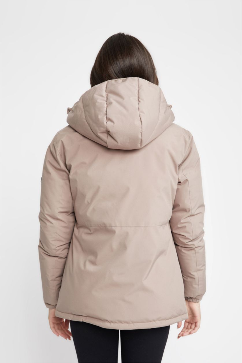 Kadın Vizon Su Geçirmez Fermuarlı Mont