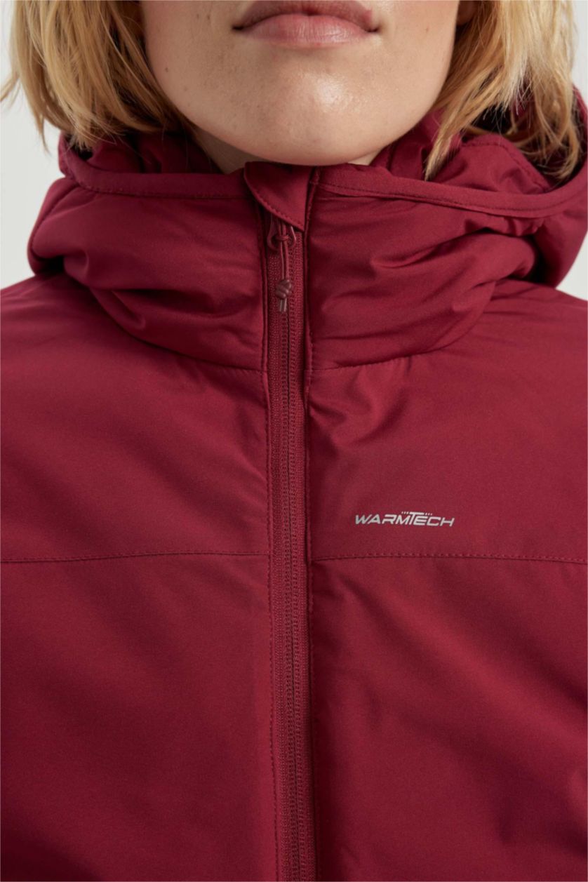 Kadın Bordo Su Geçirmez Fermuarlı Mont