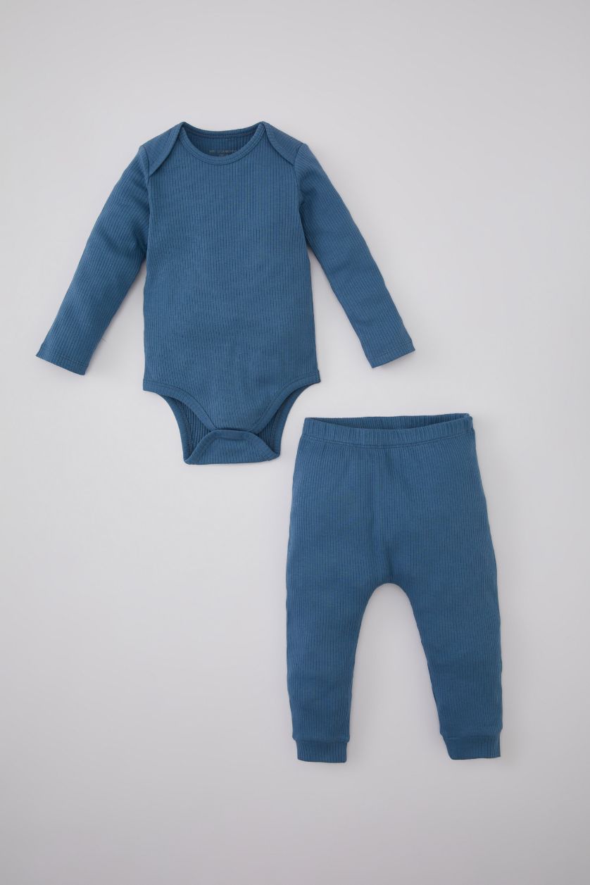 BÉBÉ GARÇON Indigo Ensemble de Body et Pantalon Jogging Jersey Côtelé pour Bébé Garçon - 2 Pièces