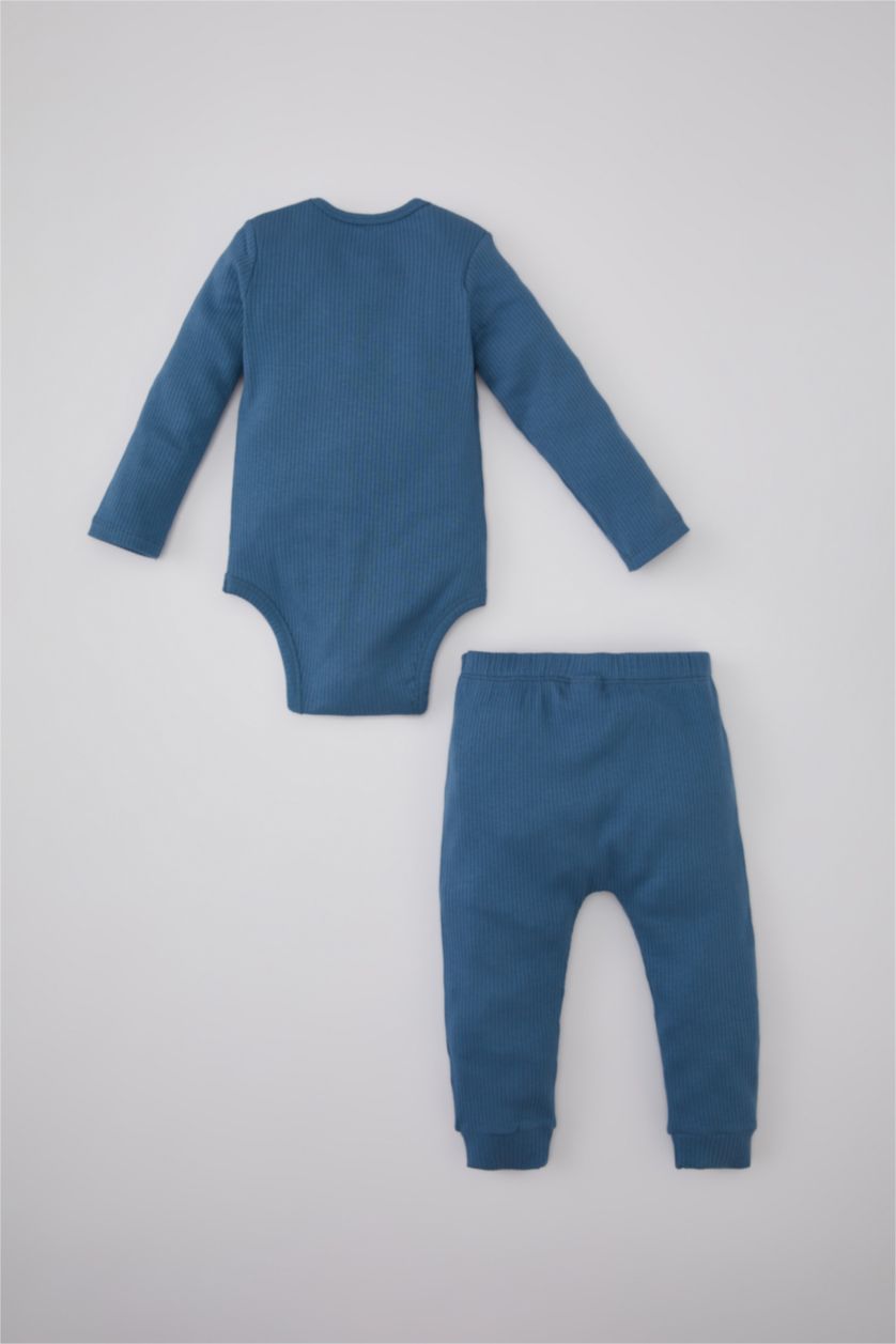 BÉBÉ GARÇON Indigo Ensemble de Body et Pantalon Jogging Jersey Côtelé pour Bébé Garçon - 2 Pièces