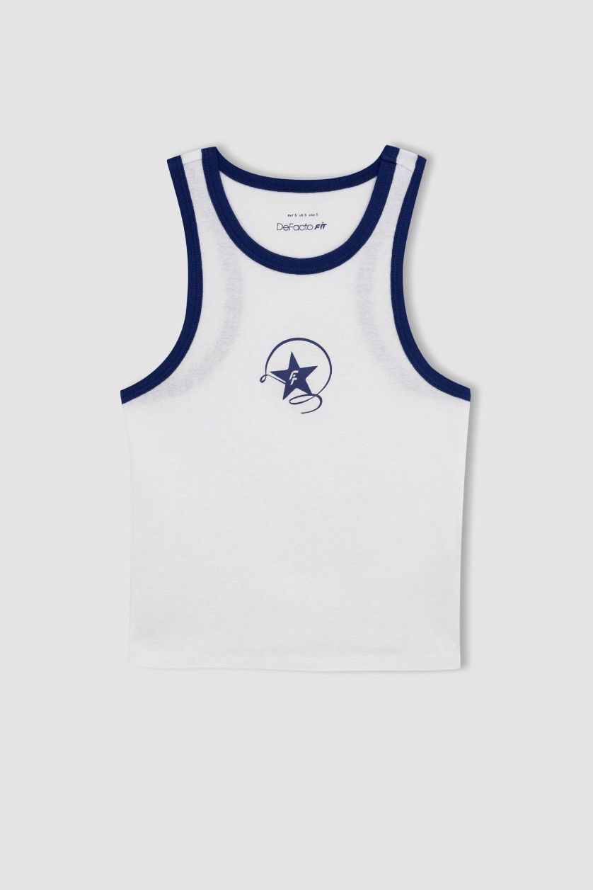 نساء أبيض ديباردور قصير رياضي مطبوع من DeFactoFit