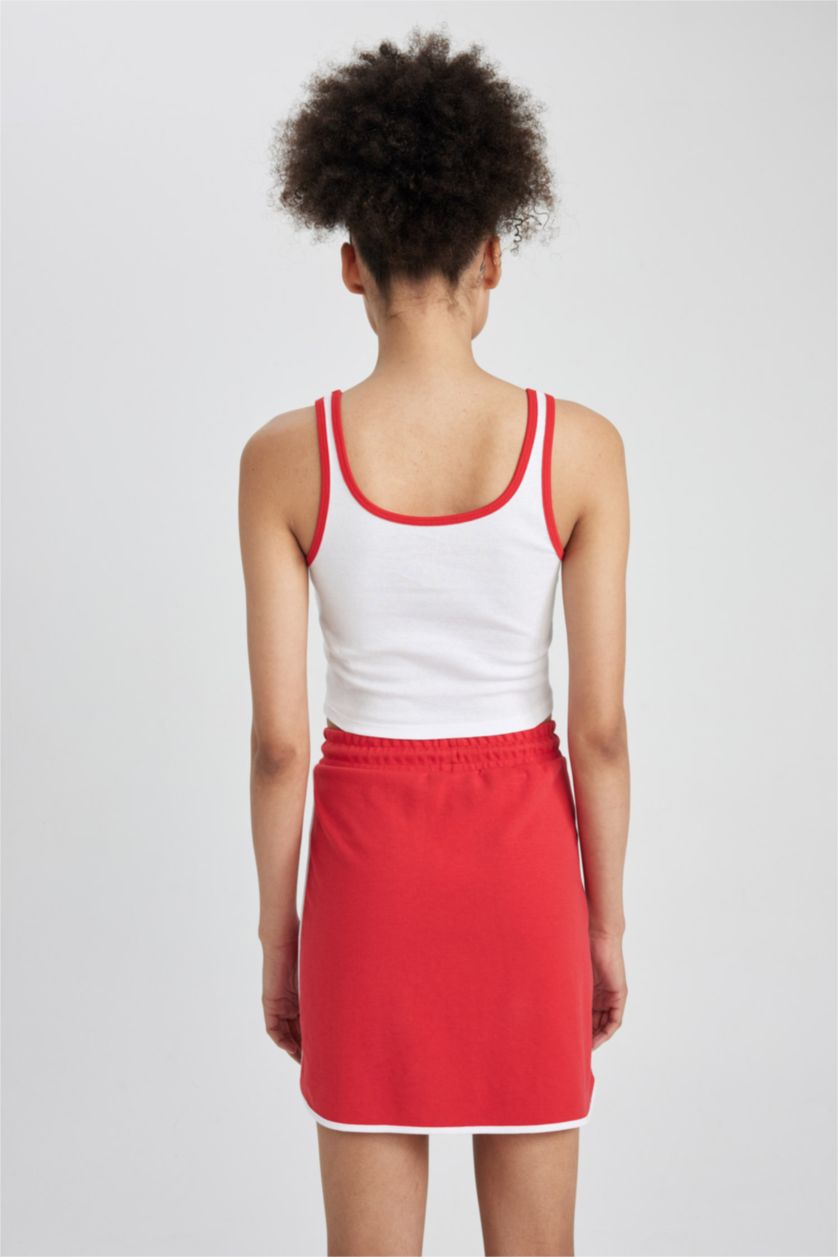 FEMME Blanc Débardeur Crop en coton imprimé à col rond de DeFactoFit