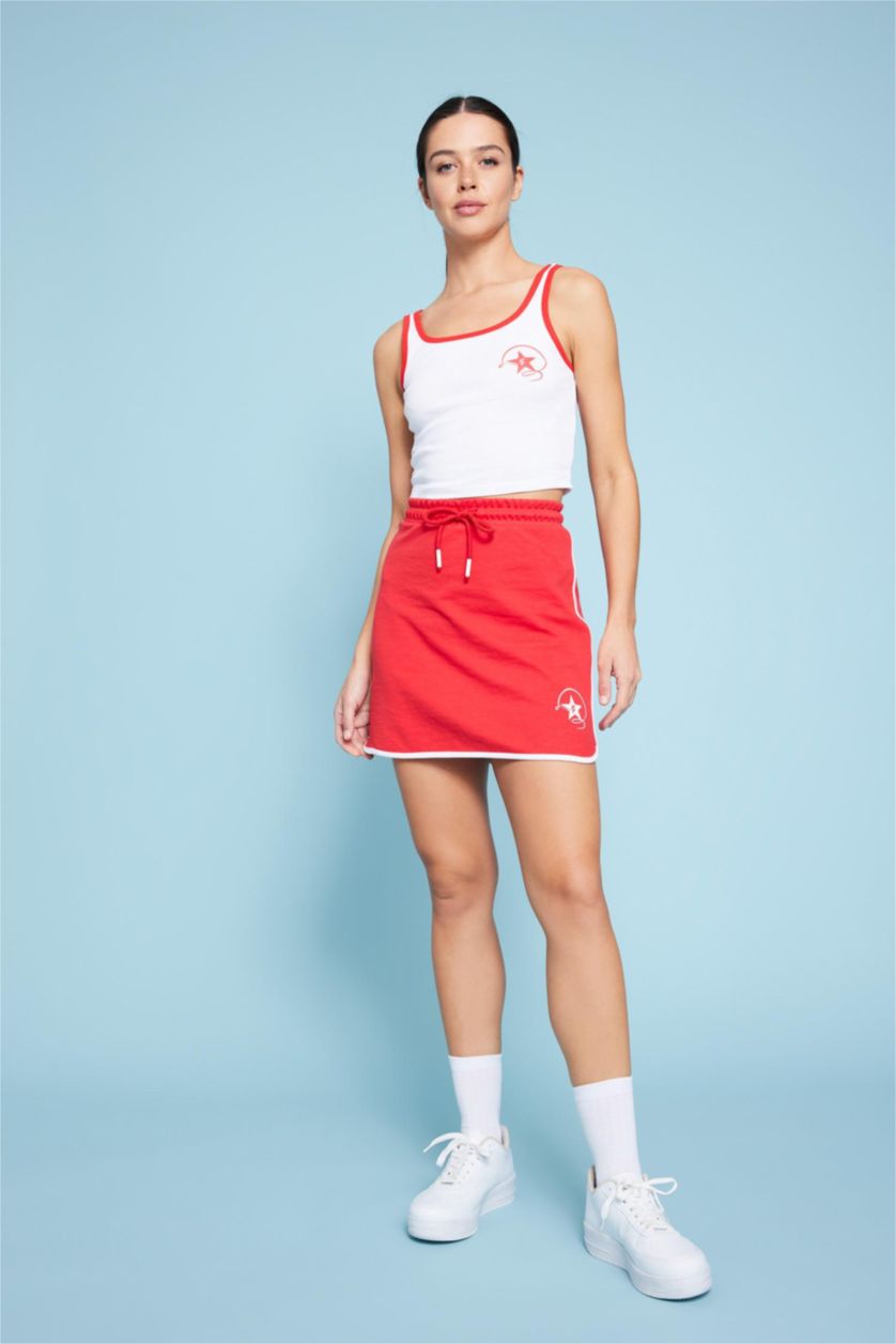 WOMAN Red Standard Fit Mini Skirt