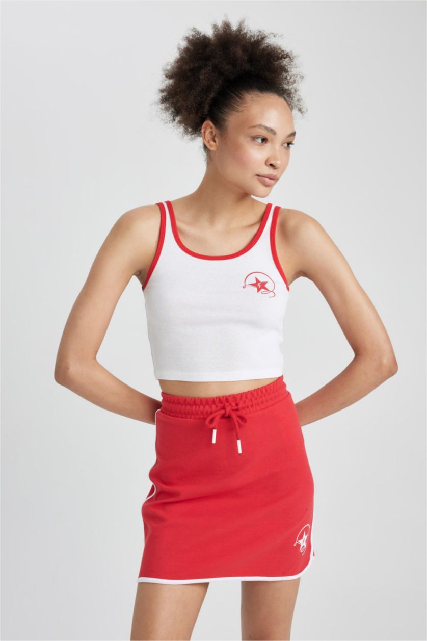 WOMAN Red Standard Fit Mini Skirt