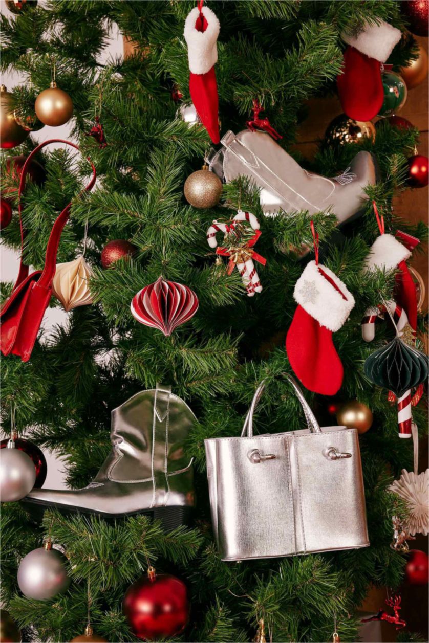 Kadın Gümüş Kadın Suni Deri Metalik El Çantası