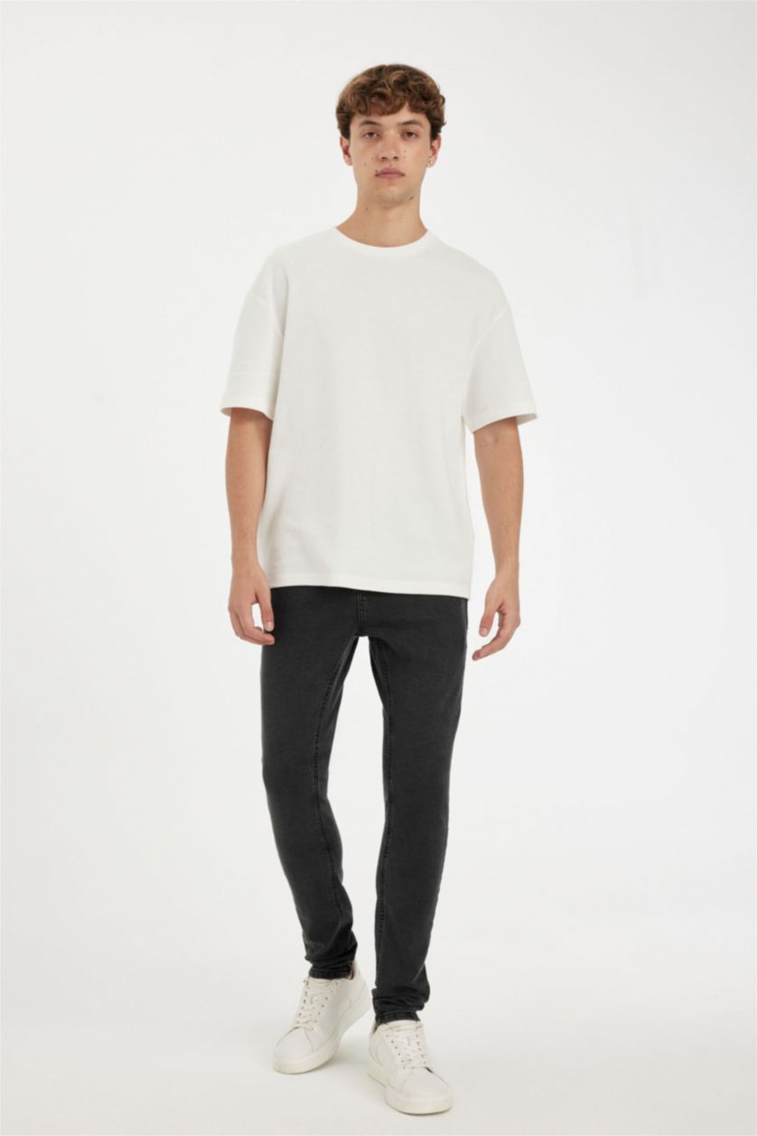 رجال أنثرا بنطرون جينز سوبر سكيني فيت بقالب ضيق وخصر عادي