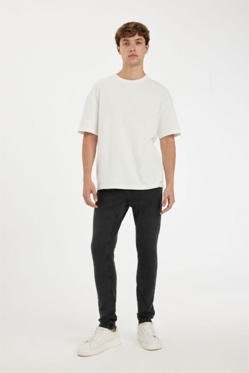 رجال أنثرا بنطرون جينز سوبر سكيني فيت بقالب ضيق وخصر عادي