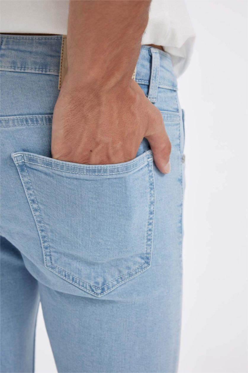 رجالي أزرق فاتح بنطلون جينز سوبر سكيني فيت