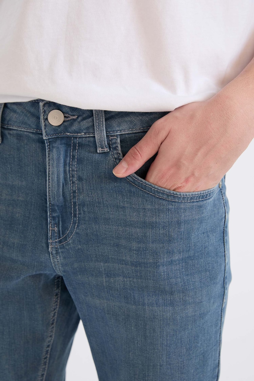 Erkek Mavi Gri Carlo Skinny Fıt Jean