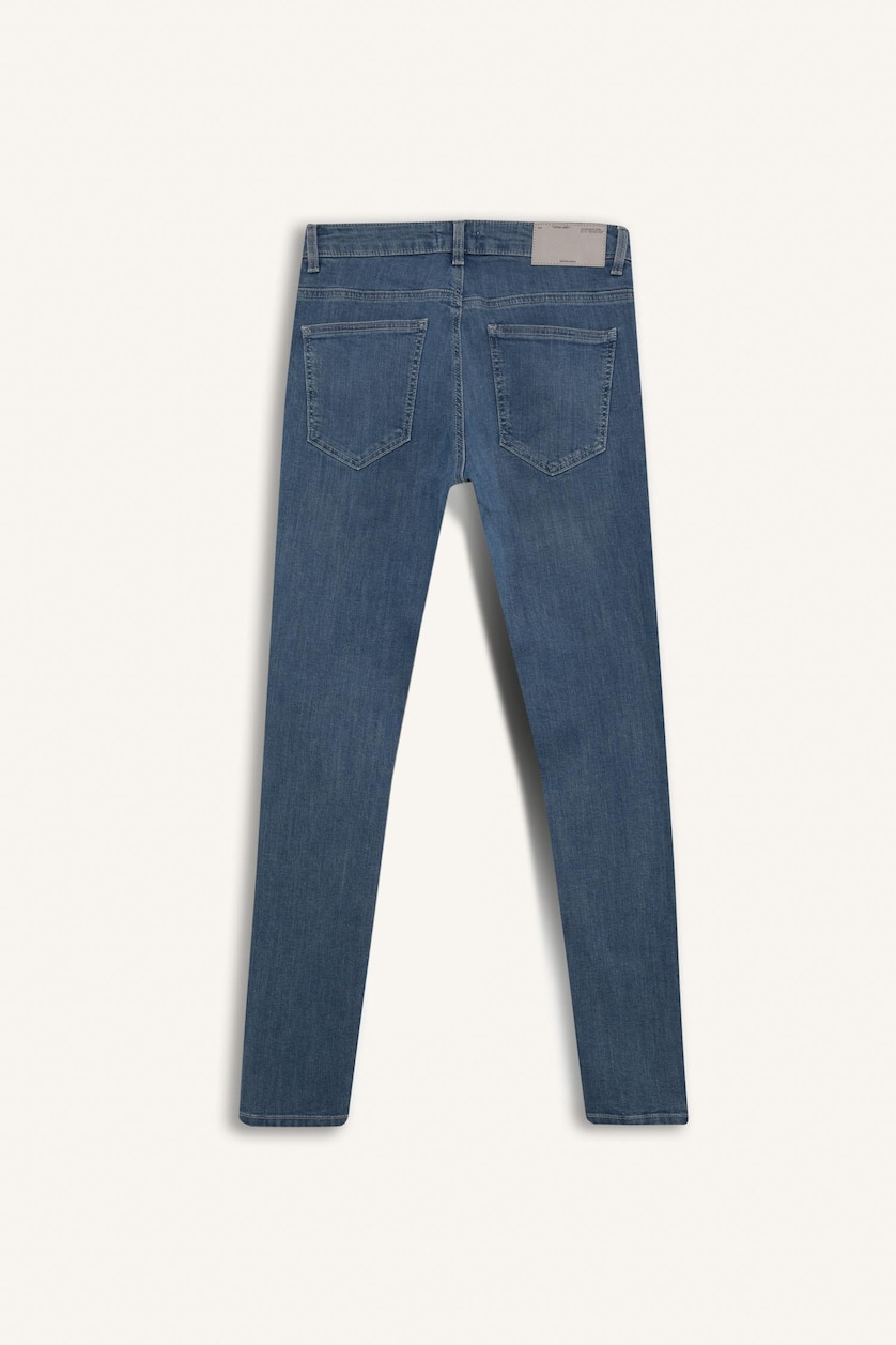 Erkek Mavi Gri Carlo Skinny Fıt Jean