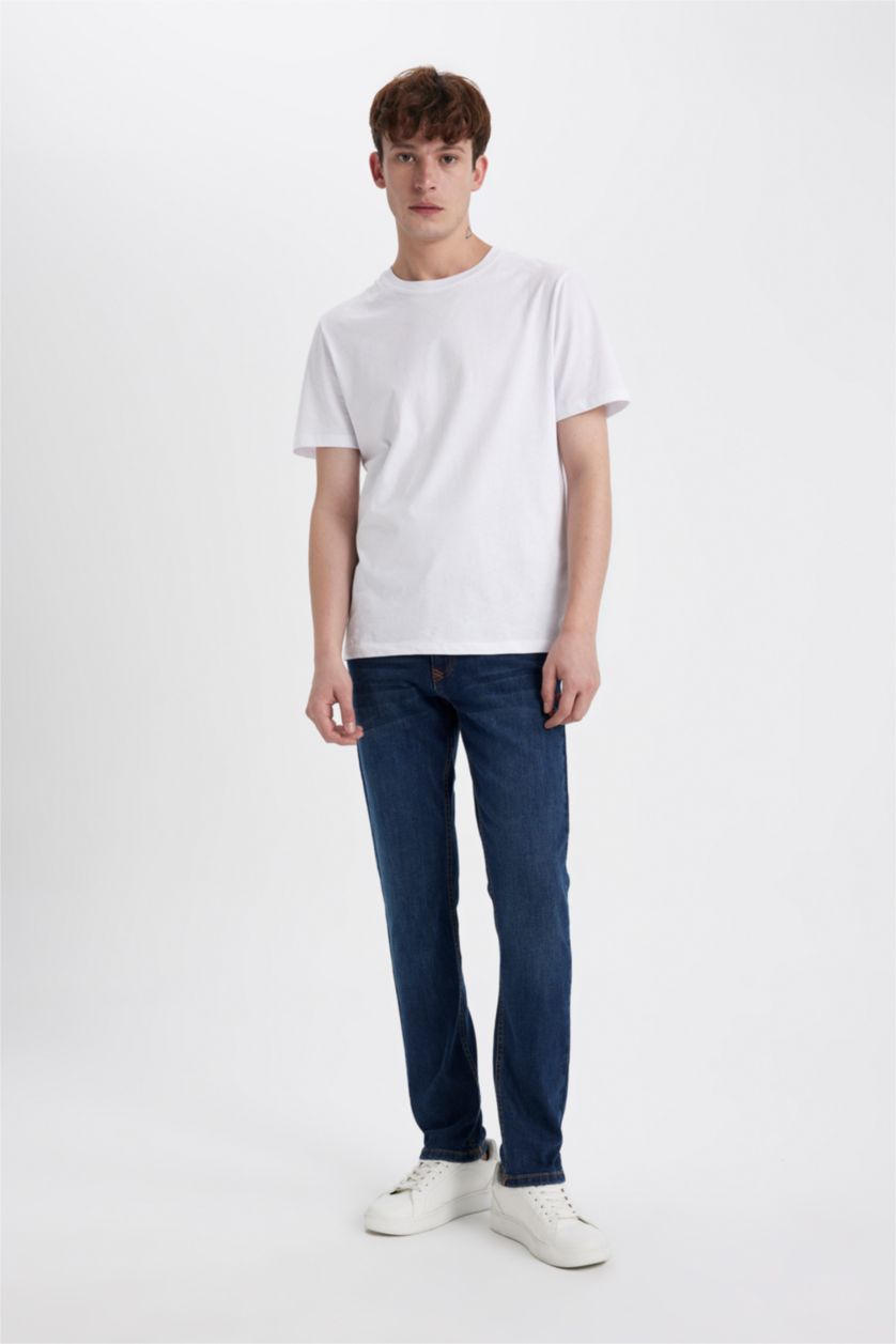 MAN Dark Blue Carlo Skinny Fit Trousers