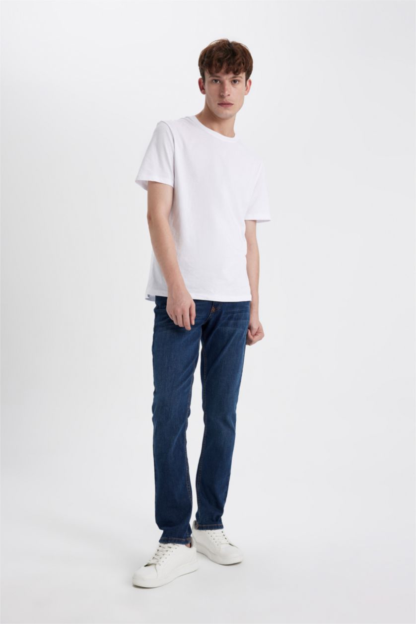 MAN Dark Blue Carlo Skinny Fit Trousers